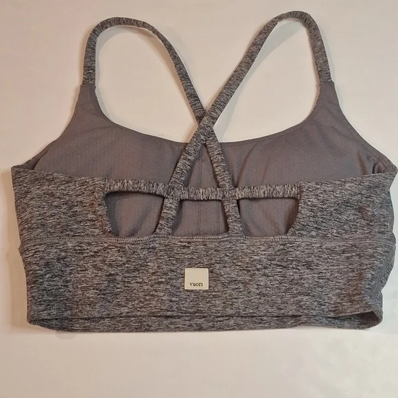 #146 Vuori Long Line Elevation Bra S Heather Gray T1305 - Picture 4 of 6
